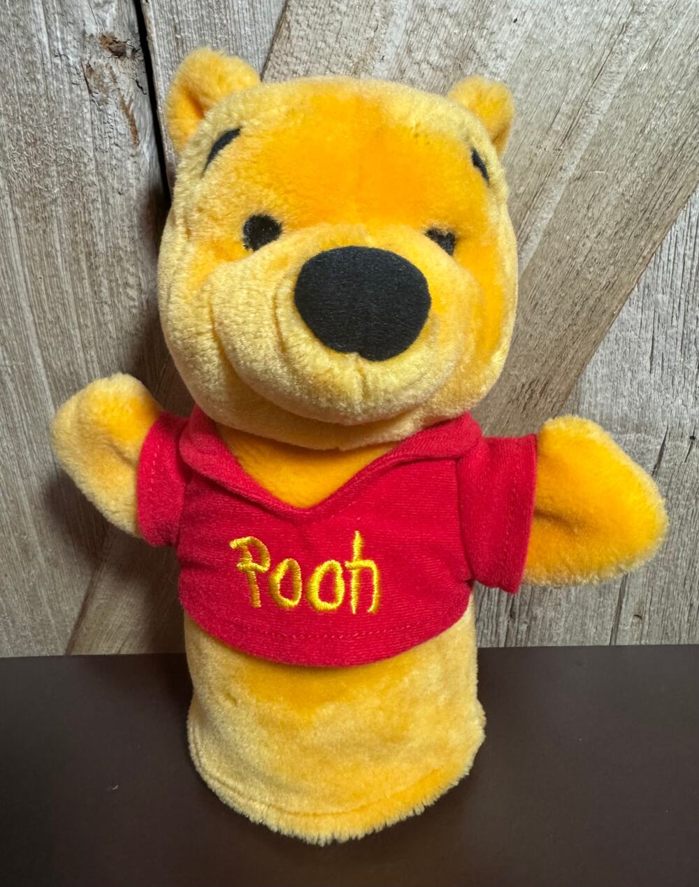 VTG Winnie The Pooh Hand Puppet Stuffed Bear Plush Mattel 9” The Walt Disney Co